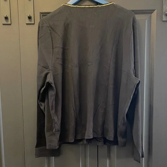 J. Crew Factory Black Jacket with Gold Accents and Velvet  & Gold Trim. - Picture 6 of 8